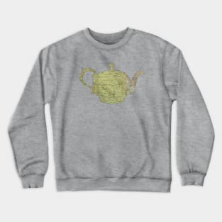 Iranian Teapot cut from 1891 map of Iran Crewneck Sweatshirt